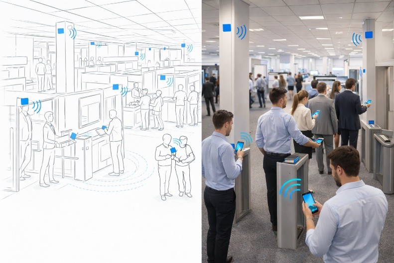 Ilustração da solução beAround para Controle de Ponto